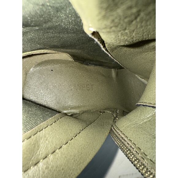 Olive Green Suede Nine West Boot Heels Booties 6.5M - Picture 4 of 5